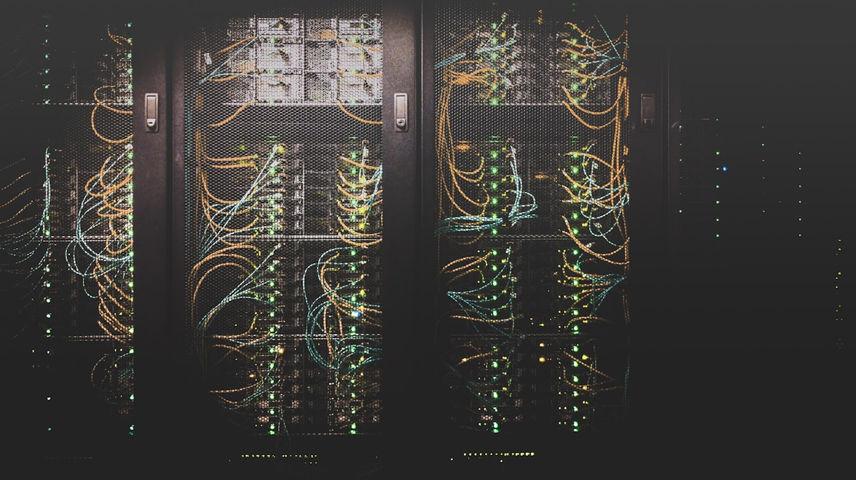 Data center server racks with network cabling